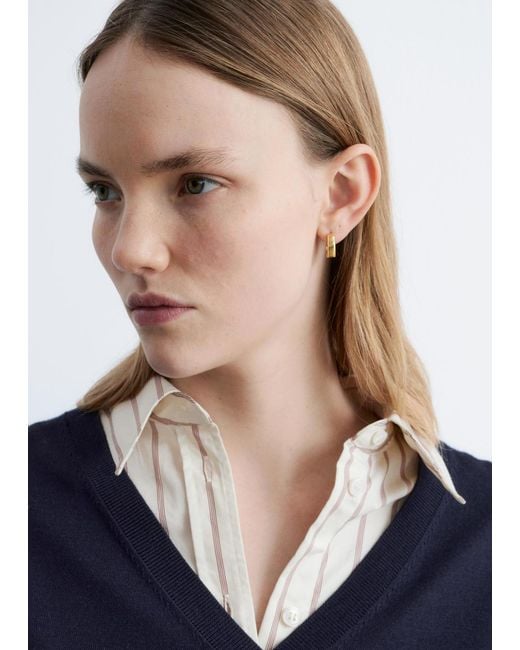& Other Stories Blue Chunky Hoop Earrings
