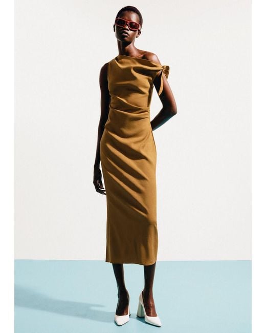 & Other Stories White Asymmetric Midi Dress