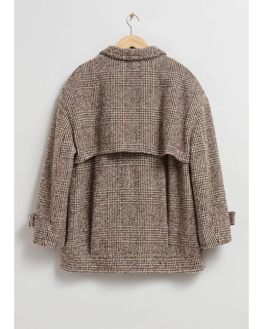 & Other Stories Brown Short Oversized Peacoat