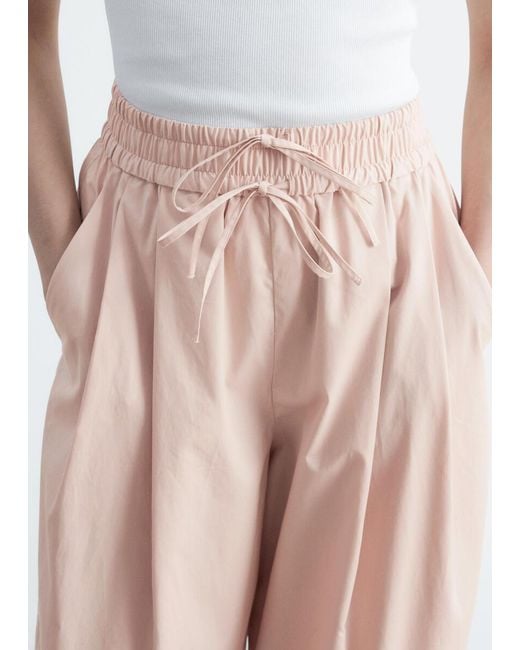 & Other Stories White Cotton Balloon Trousersf