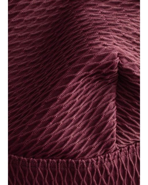 & Other Stories Purple Textured Triangle Bikini Top