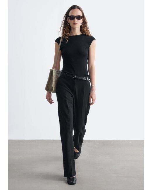 & Other Stories White Tailored Press Crease Trousers