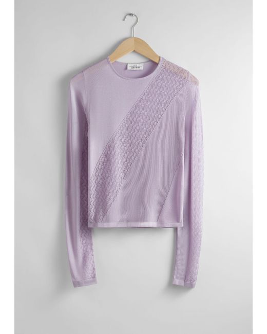 & Other Stories Purple Contrast-panel Knit Top