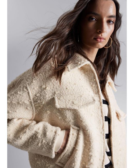 & Other Stories Natural Oversized Zip Jacket