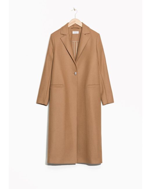 & Other Stories Natural One Button Wool Coat