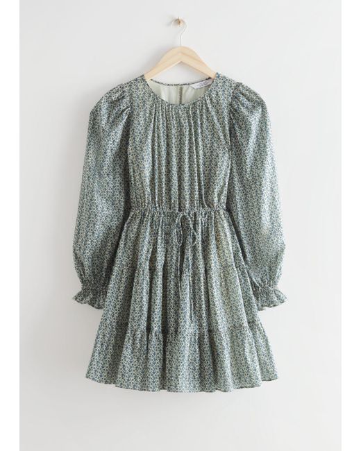 Voluminous Twill Mini Dress 