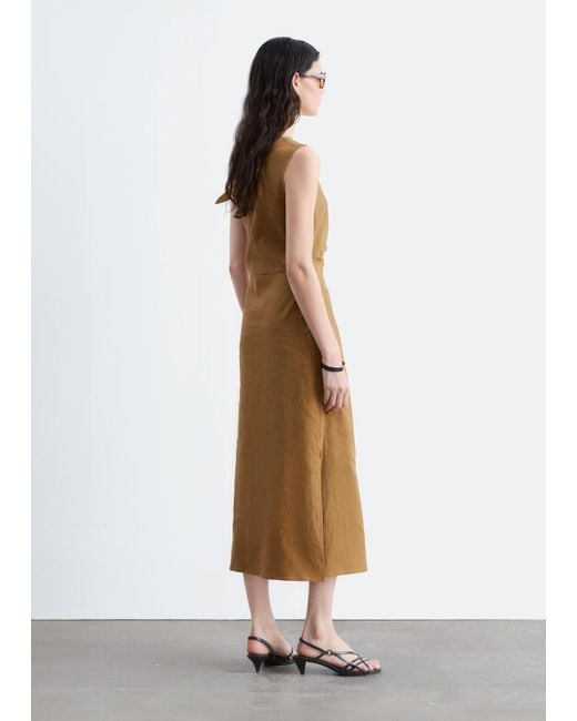 & Other Stories White Asymmetric Midi Dress