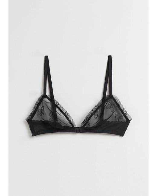 & Other Stories Sheer Butterfly Soft Bra in Black | Lyst UK