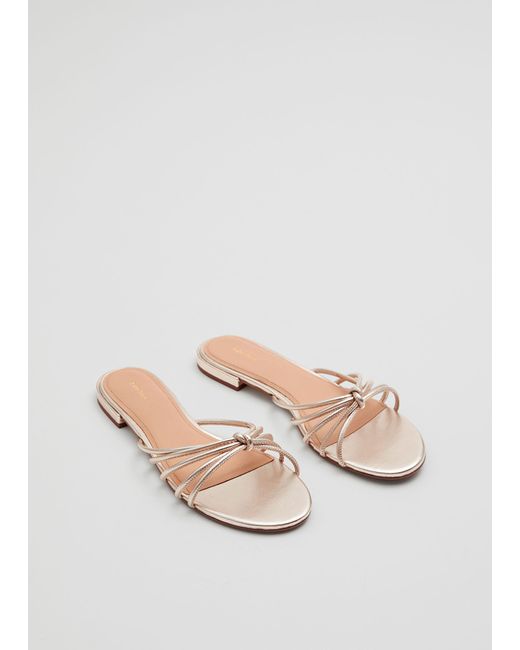 & Other Stories White Strappy Leather Slides