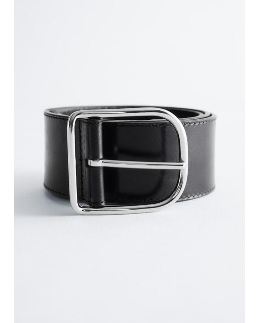 & Other Stories Black Classic Leather Belt