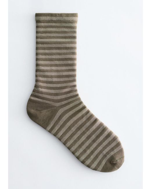 & Other Stories Gray Striped Socks