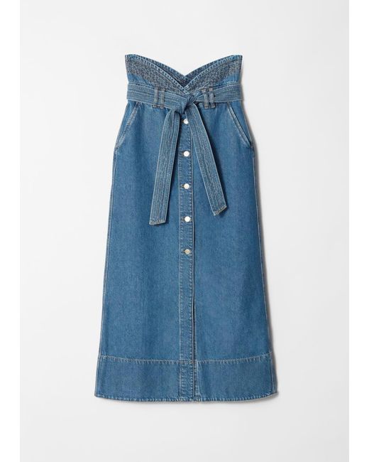 & Other Stories Blue Denim Maxi Skirt