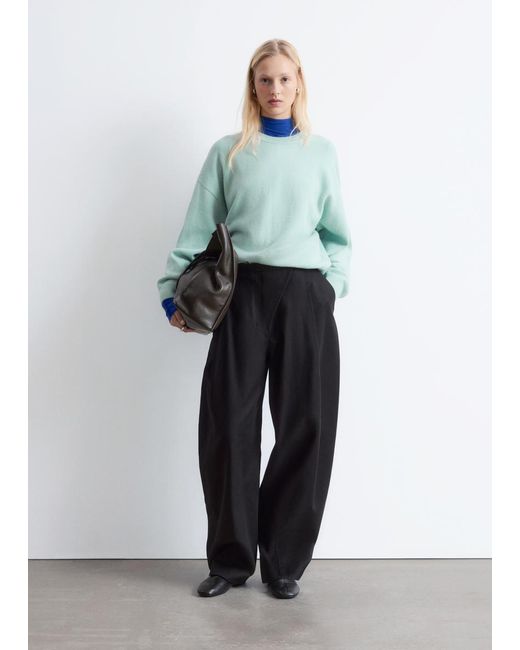 & Other Stories Green Oversized Knit Jumper
