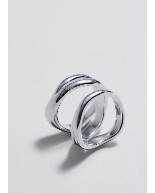 & Other Stories Gray Triple Band Ring