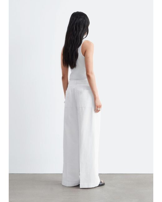 & Other Stories White Ribbed Cotton Tank Top