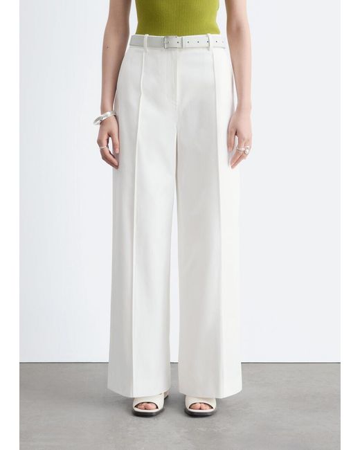 & Other Stories White Press-Crease Cotton Trousers