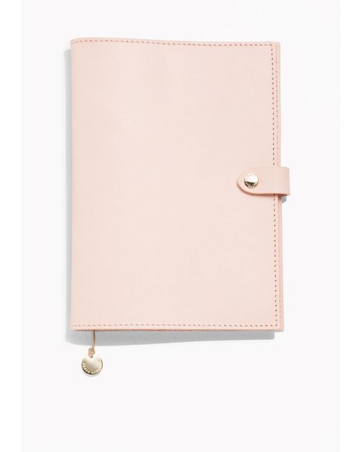 & Other Stories Pink Leather A5 Notebook Cover