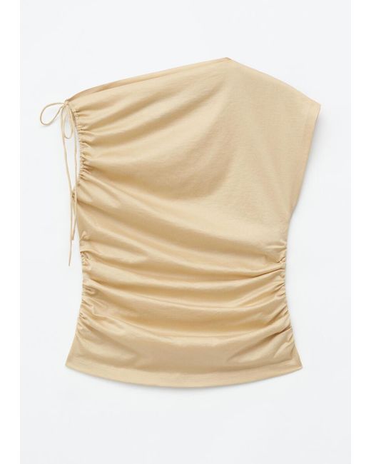 & Other Stories White Cotton One-Shoulder Top