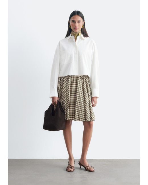 & Other Stories White Cropped Cotton Twill Shirt