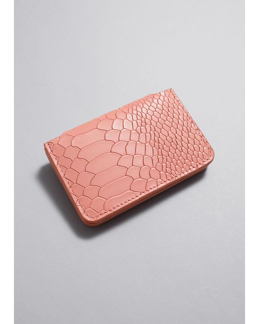 & Other Stories Pink Leather Card Holder