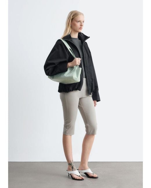 & Other Stories Black Zip-Up Twill Jacket