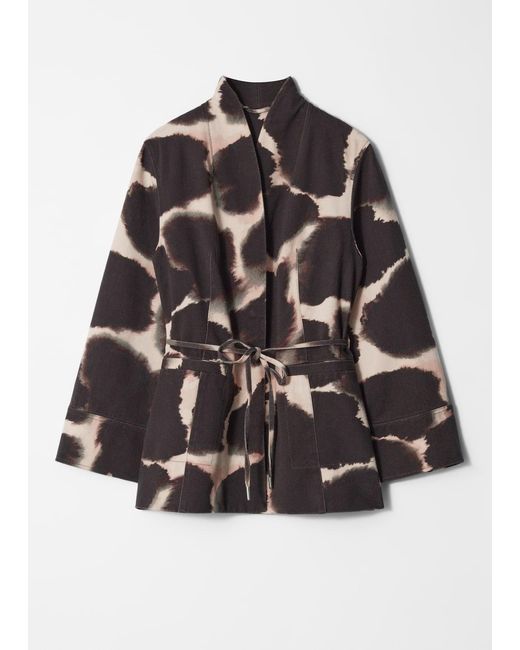 & Other Stories Gray Tie-Belt Kimono Jacket