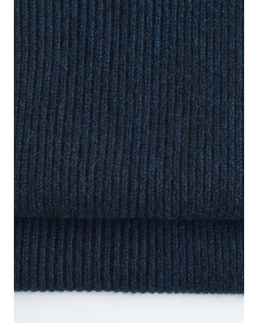 & Other Stories Blue Cashmere Knit Scarf