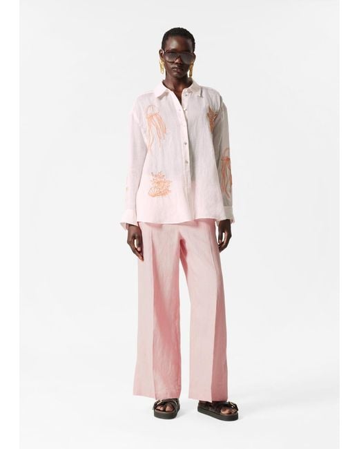 Chemise En Ramie Brodée & Other Stories en coloris Pink