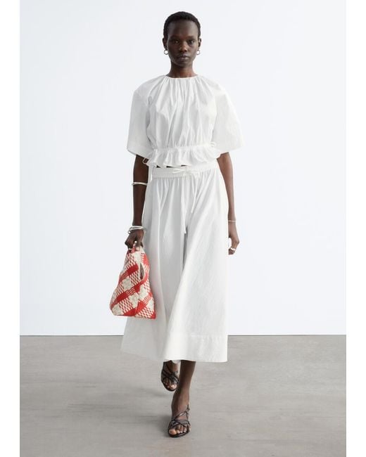 & Other Stories White Drawstring Top