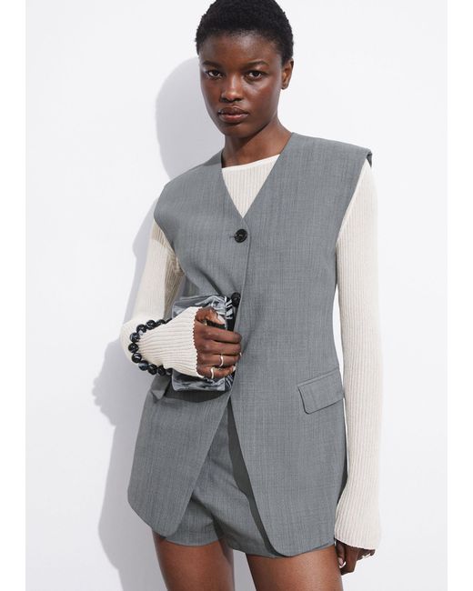 & Other Stories Gray Tailored Waistcoat