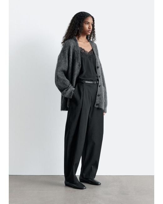 & Other Stories Black Oversized Mohair-Blend Cardigan