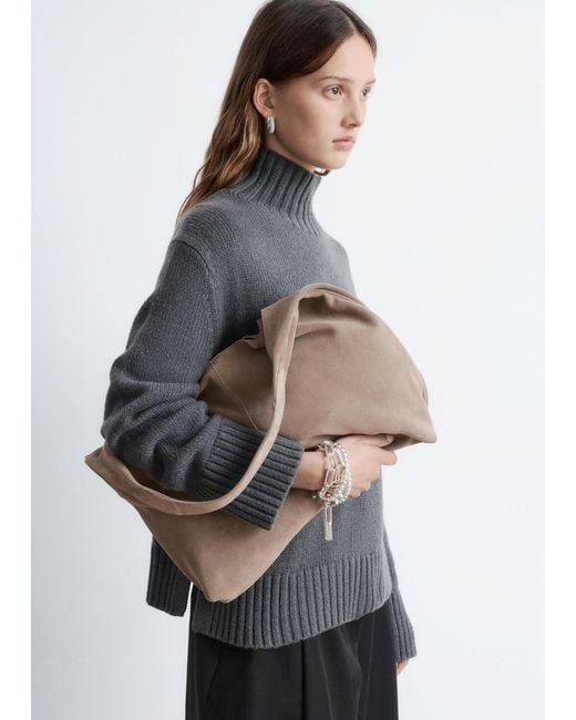 & Other Stories Brown Large Suede Tote Bag