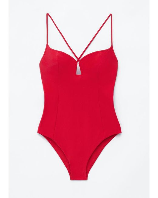 & Other Stories Red Triangle-Cut Swimsuit