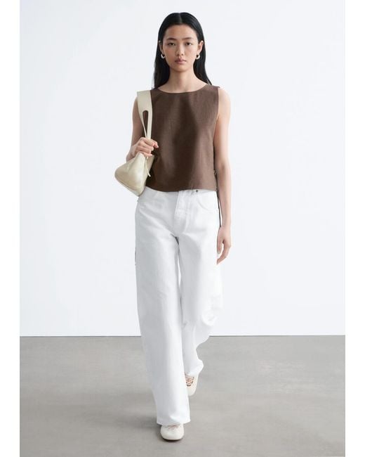 & Other Stories Brown Woven Bib Collar