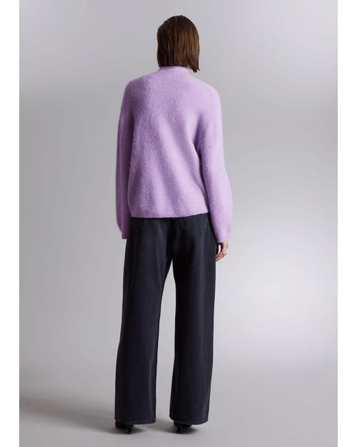 & Other Stories Purple Mock-neck Knit Sweater