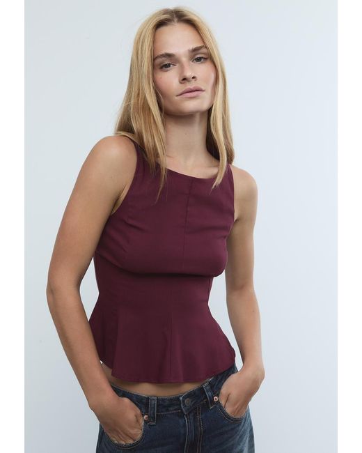 Top Senza Maniche Con Baschina di Stradivarius in Purple