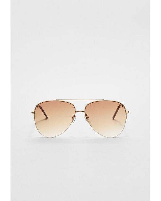 Occhiali Da Sole Metallici Stile Aviatore di Stradivarius in White