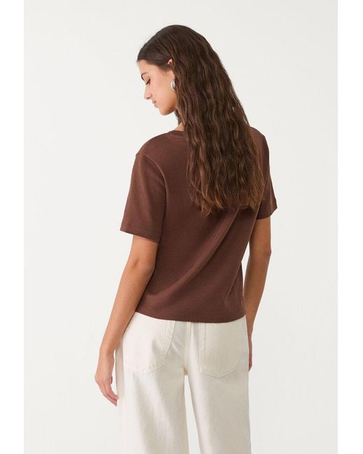 Maglietta Basic Regular Fit Heavy Weight di Stradivarius in Brown