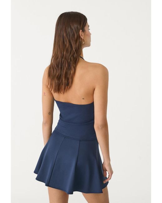 Top Halter Con Allacciatura di Stradivarius in Blue