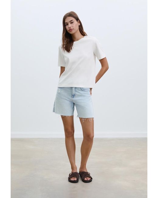 Maglietta Basic Regular Fit Heavy Weight di Stradivarius in White