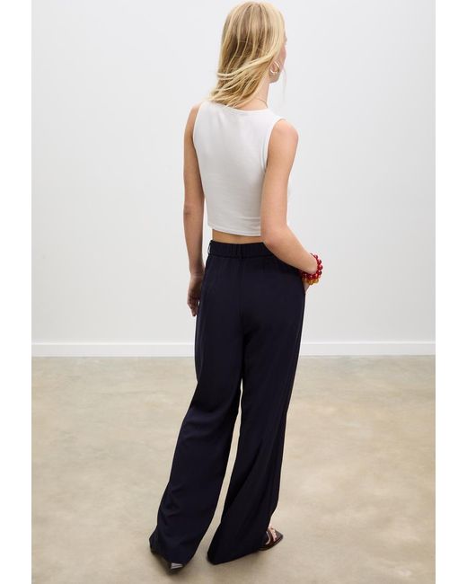 Pantalone Elegante Gamba Larga di Stradivarius in White