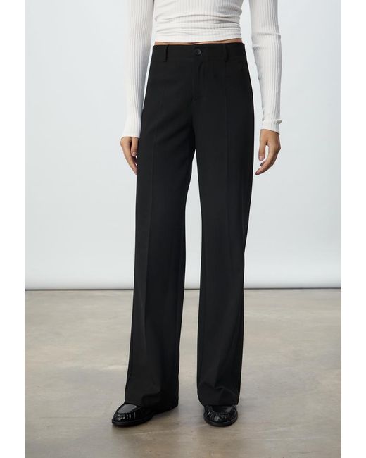 Pantaloni Eleganti Gamba Larga di Stradivarius in White