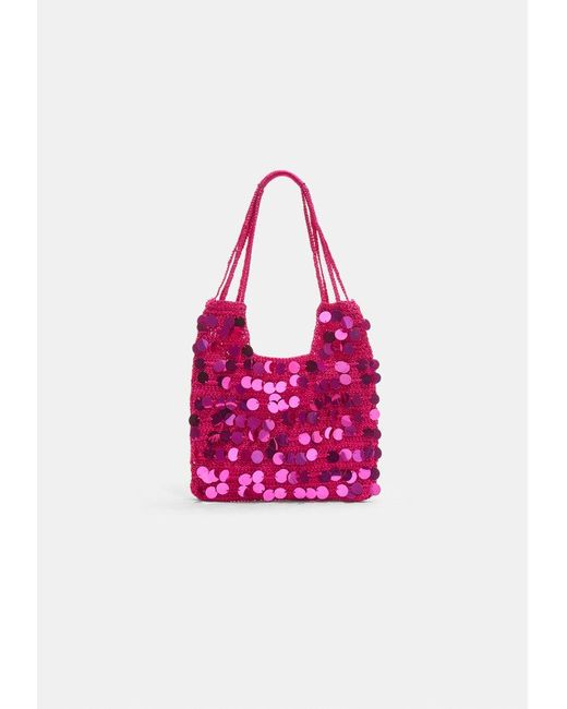 Borsa A Spalla Con Paillette di Stradivarius in Pink