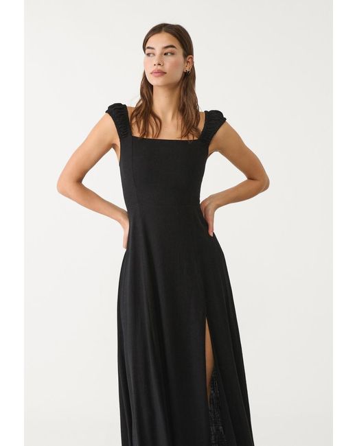 Vestito Midi Fluido Con Schiena Incrociata di Stradivarius in White
