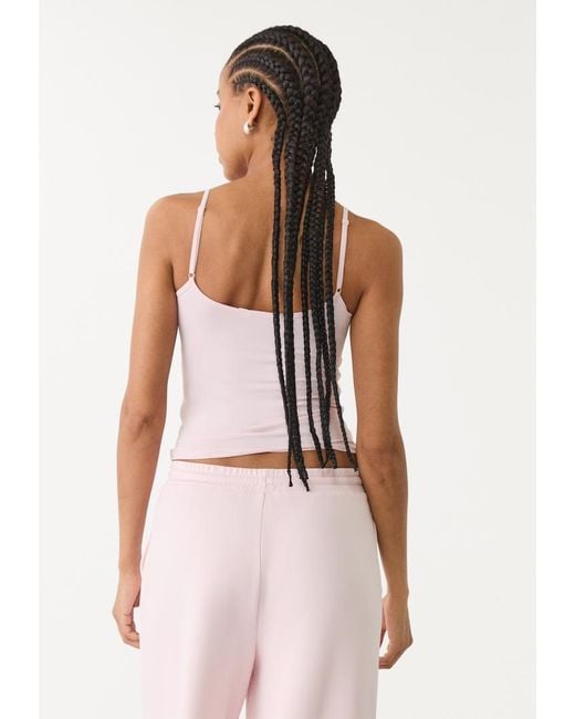 Maglietta Basica Con Spalline di Stradivarius in Pink