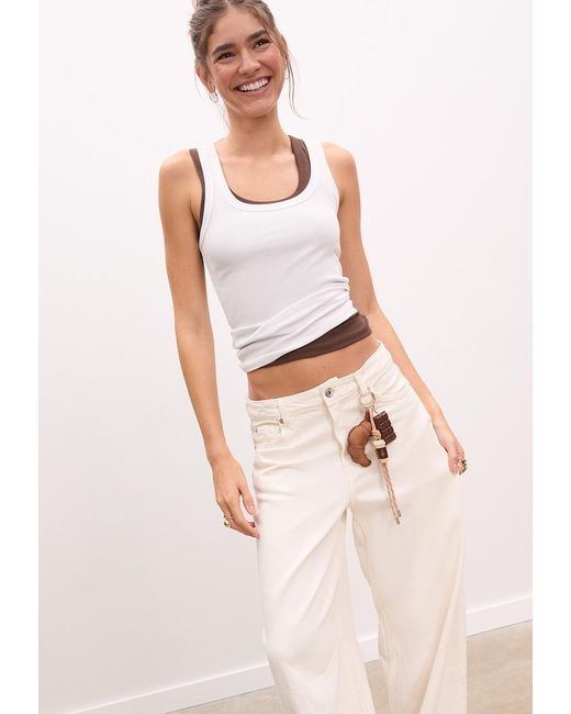 Portachiavi Charm Coffee E Croissant di Stradivarius in White