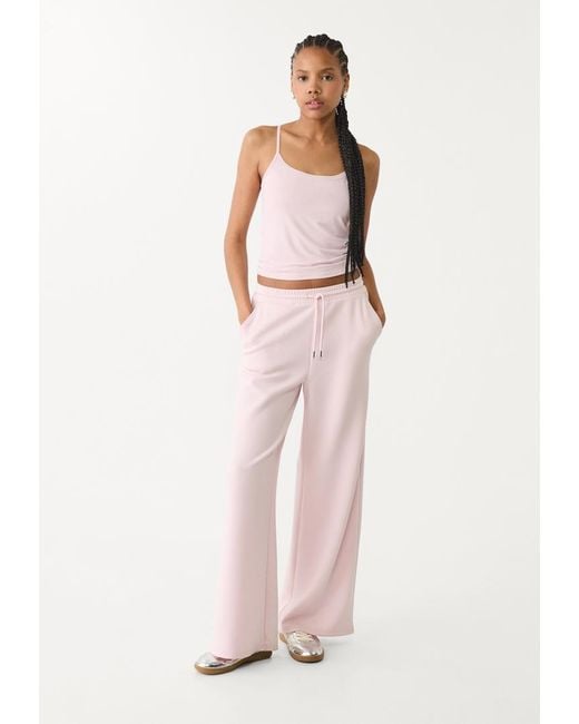 Maglietta Basica Con Spalline di Stradivarius in Pink