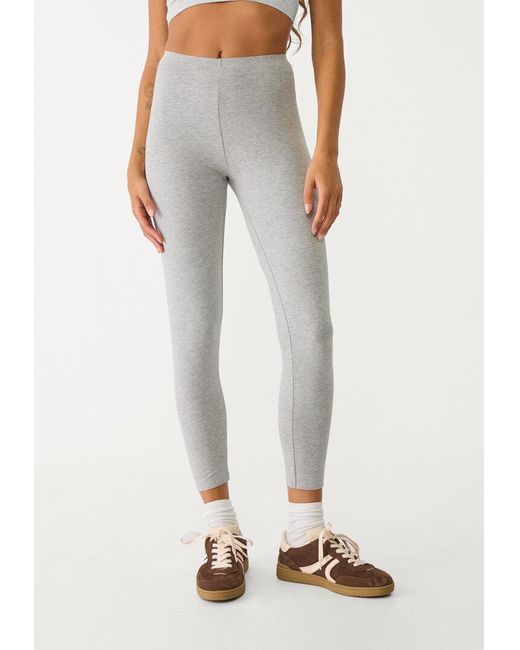 Leggings Cotone Cucitura Invisibile di Stradivarius in White