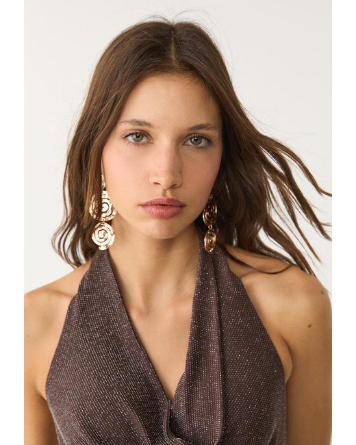 Top Halter Brillantini di Stradivarius in Brown