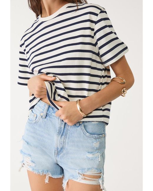 Maglietta Basic Boxy Heavy Weight A Righe di Stradivarius in Multicolor
